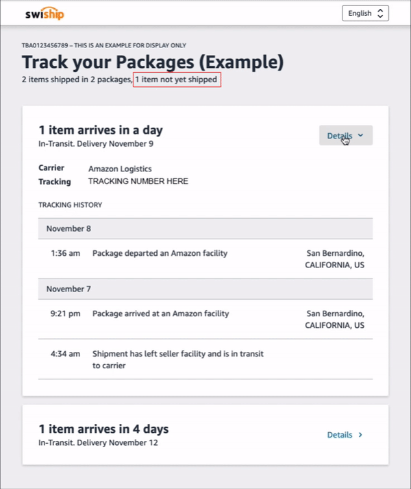 Walkthrough on how to get order shipping details from Swiship.