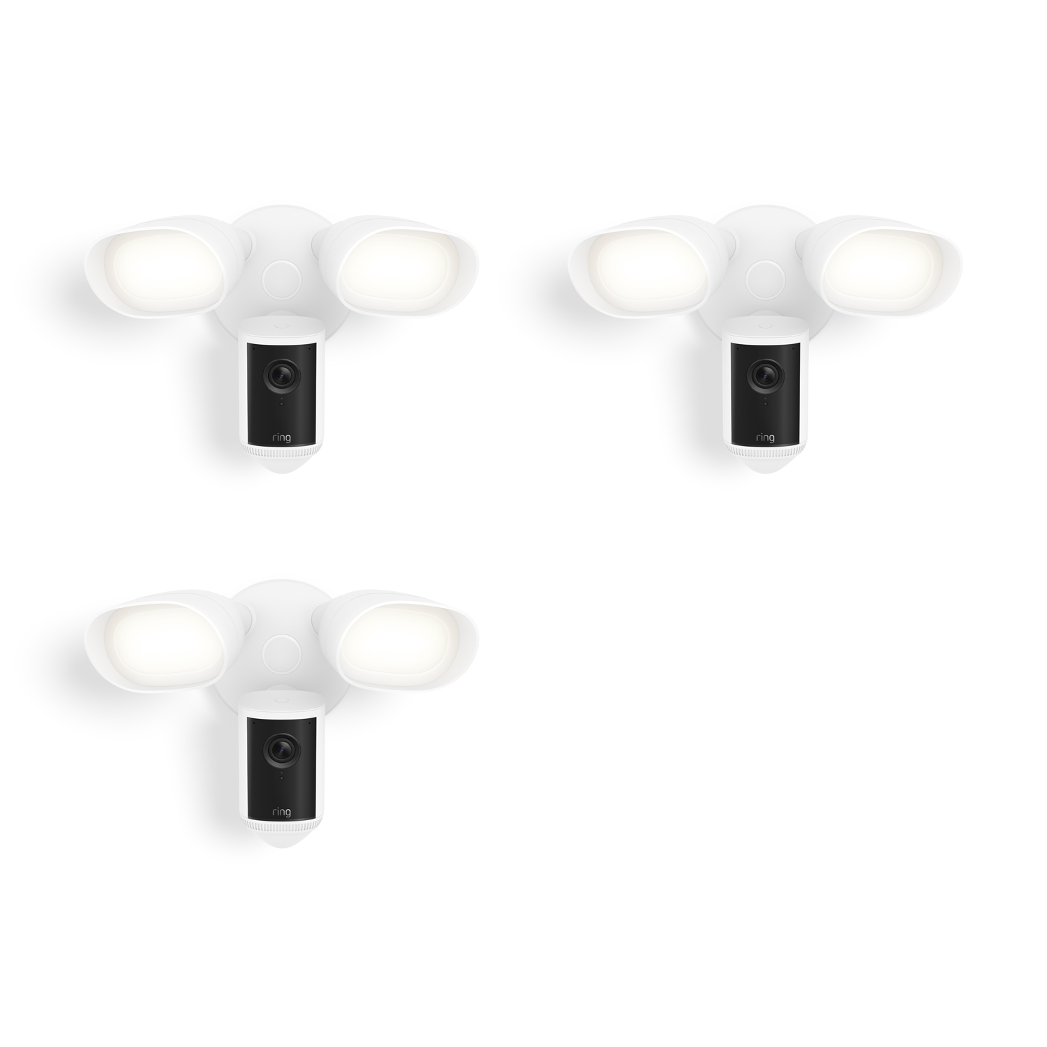 Floodlight Cam Pro (Newest Model) - Wired / White / 3-Pack