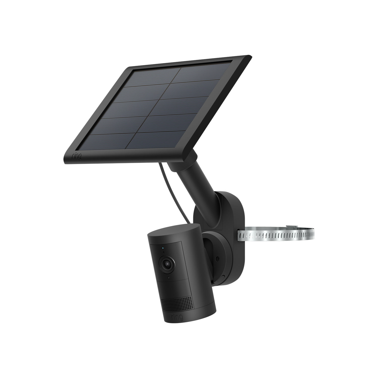 Pole and Wall Mount (for For Cameras and Solar Panels) - Black