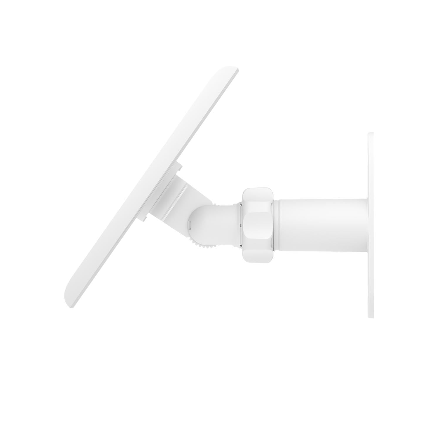 Solar Panel (USB-C) (for Outdoor Cam (Stick Up Cam), Outdoor Cam Plus, Stick Up Cam Pro, Spotlight Cam Plus, Spotlight Cam Pro) - Side view of white Ring Solar Panel USB-C with adjustable mounting arm and tilt mechanism for outdoor security cameras.