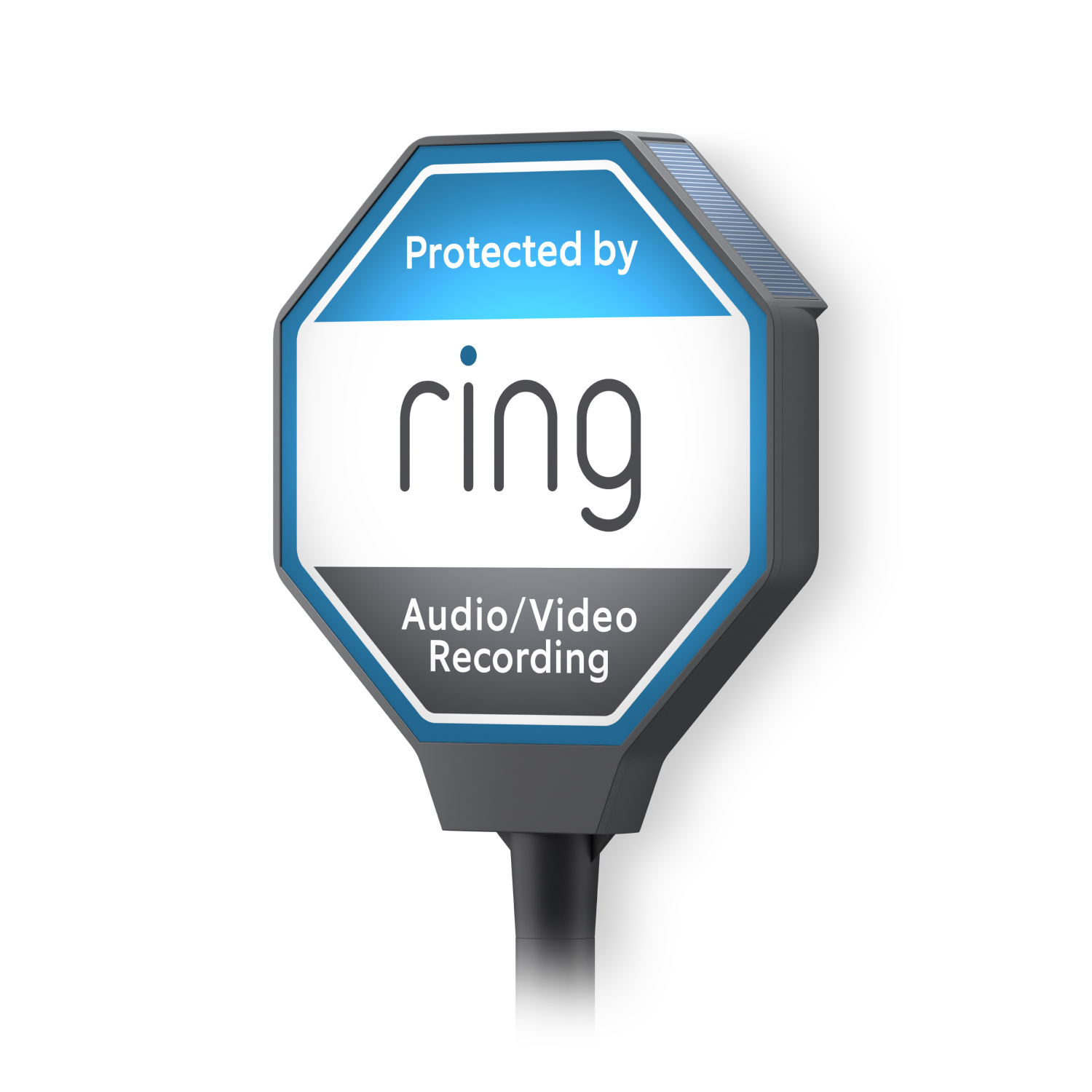 Ring Beacon - A Ring Beacon hexagonal solar security sign with the Ring logo shown against a white background.