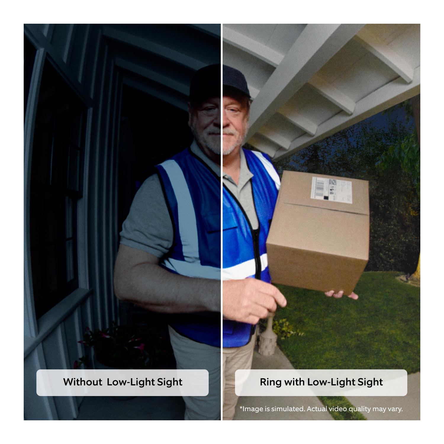 Wired Doorbell Plus (Newest Model) (Featuring Retinal 2K) - A split-screen shows 