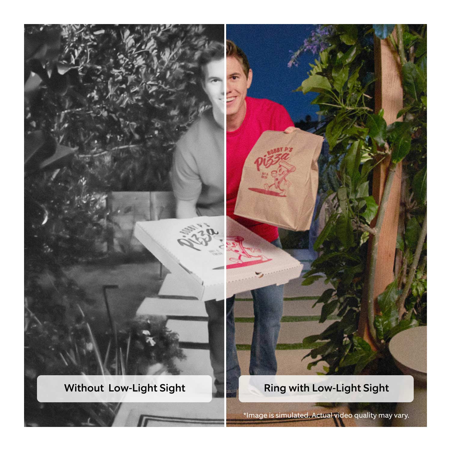 2-Pack Wired Doorbell Pro  (Newest Model) - Split-screen shows on the left 