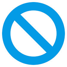 Neighbors Icon A blue circle with a line through it meaning NO.